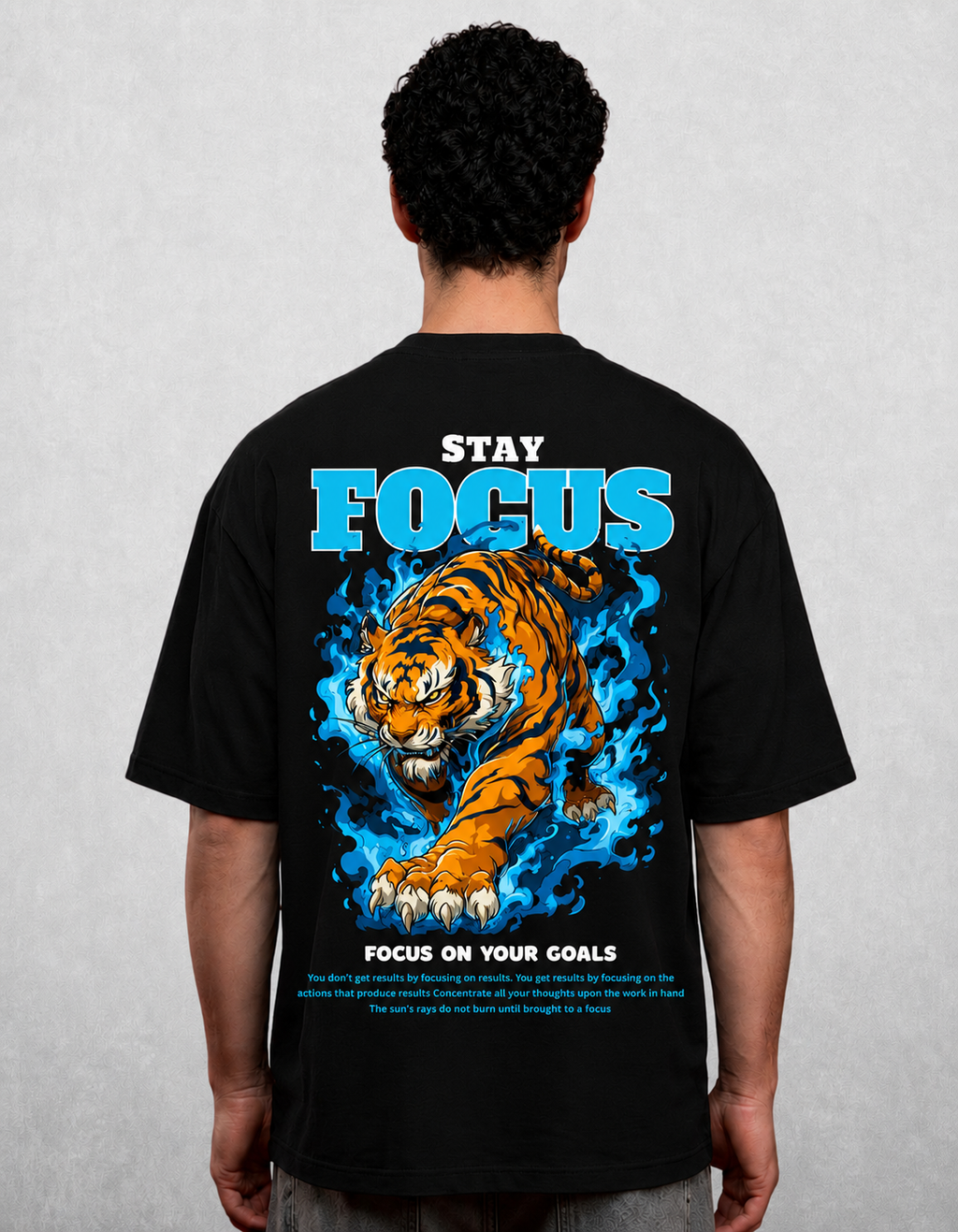 Stay Focus Oversized Unisex T-Shirt – Black