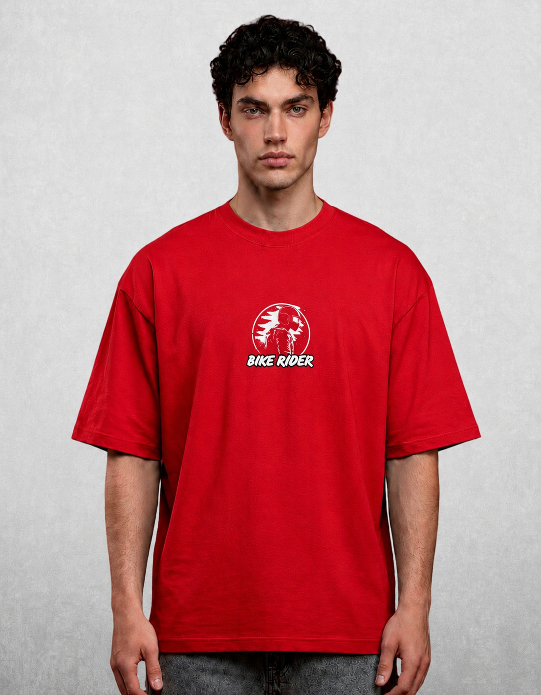 Bike Rider Oversized Unisex T-Shirt – Red