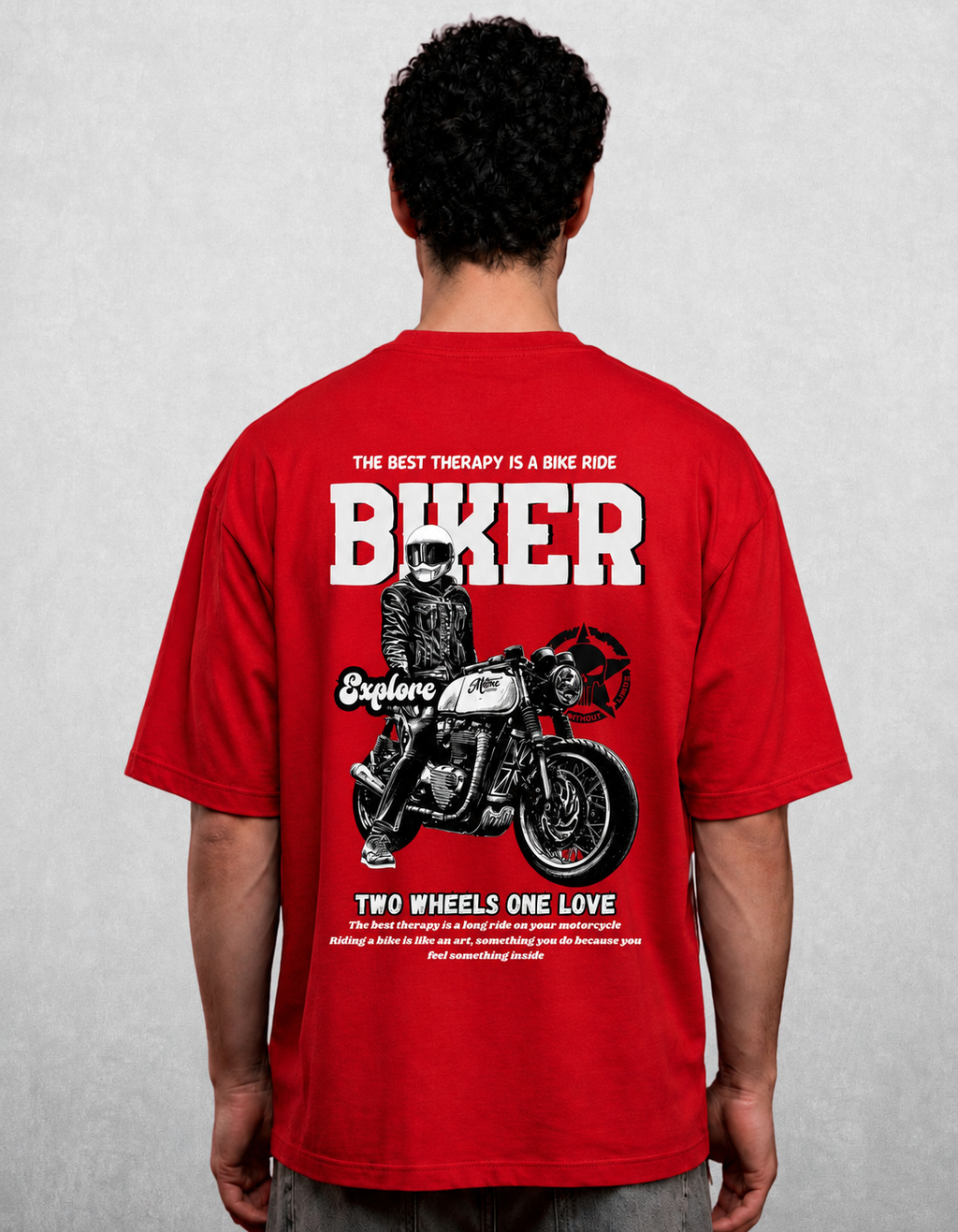 Bike Rider Oversized Unisex T-Shirt – Red