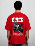 Bike Rider Oversized Unisex T-Shirt – Red