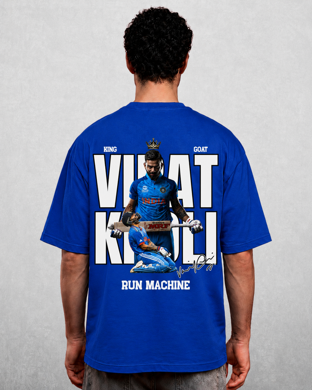 Virat Kohli Inspired Oversized Unisex T-Shirt – Royal Blue