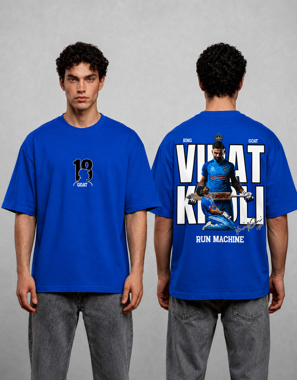 Virat Kohli Inspired Oversized Unisex T-Shirt – Royal Blue